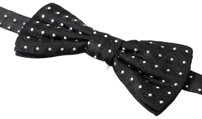 Dolce & Gabbana Schwarze Polka Dot Seide Verstellbare Männer Hals Papillon Fliege