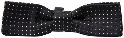 Dolce & Gabbana Schwarze Polka Dot Seide Verstellbare Männer Hals Papillon Fliege