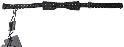 Dolce & Gabbana Schwarze Polka Dot Seide Verstellbare Männer Hals Papillon Fliege