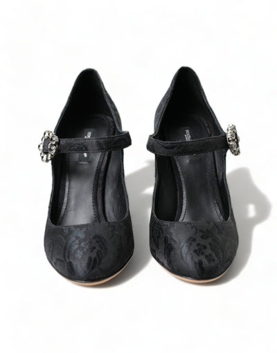 Dolce & Gabbana Schwarz Brokat Mary Janes Heels Pumps Schuhe