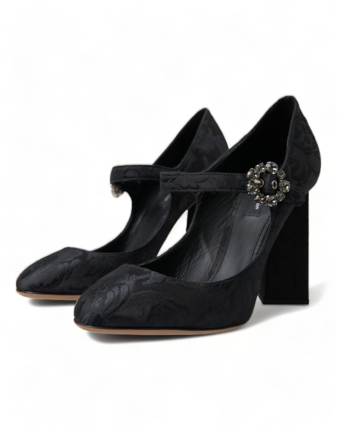 Dolce & Gabbana Schwarz Brokat Mary Janes Heels Pumps Schuhe