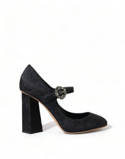 Dolce & Gabbana Schwarz Brokat Mary Janes Heels Pumps Schuhe