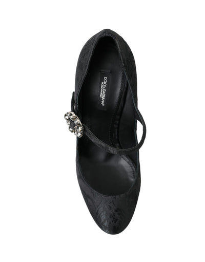Dolce & Gabbana Schwarz Brokat Mary Janes Heels Pumps Schuhe