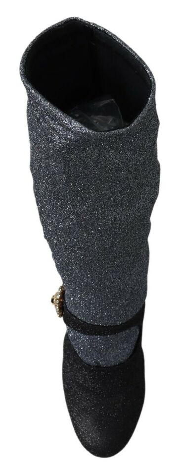 Dolce & Gabbana Schwarz Crystal Mary Janes Booties Schuhe