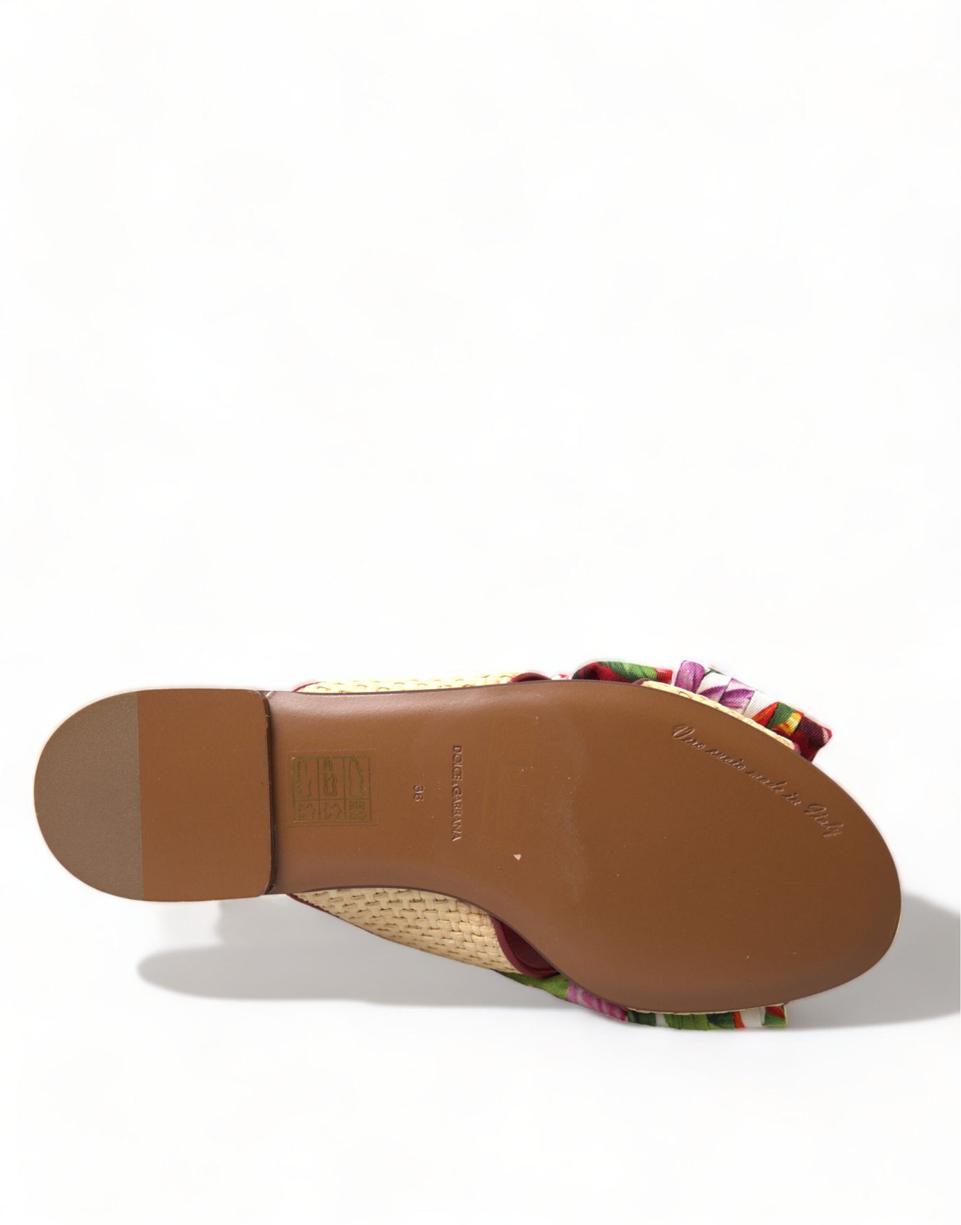 Dolce & Gabbana Multicolor Floral Flats Kristall Sandalen Schuhe