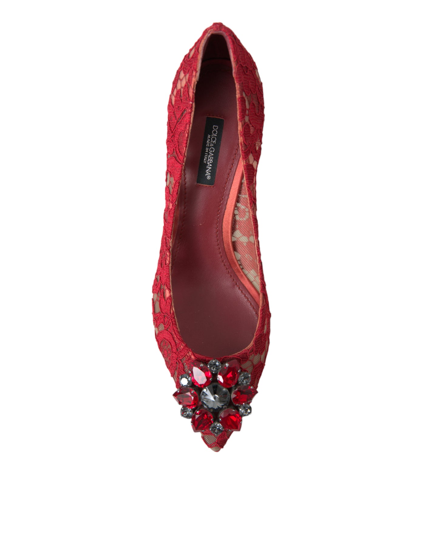 Dolce & Gabbana Rot Taormina Spitze Kristall Heels Pumps Schuhe
