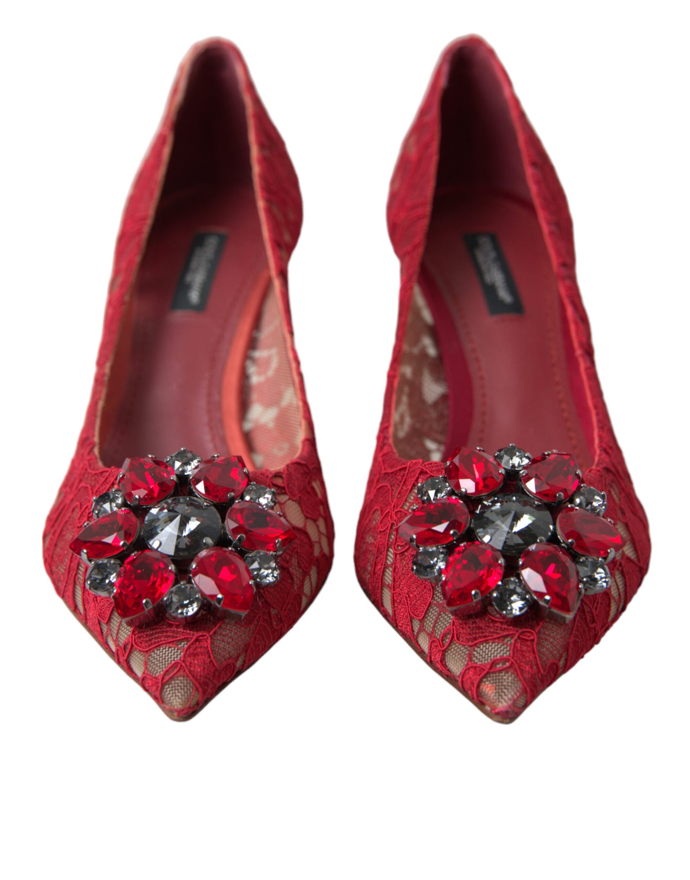 Dolce & Gabbana Rot Taormina Spitze Kristall Heels Pumps Schuhe