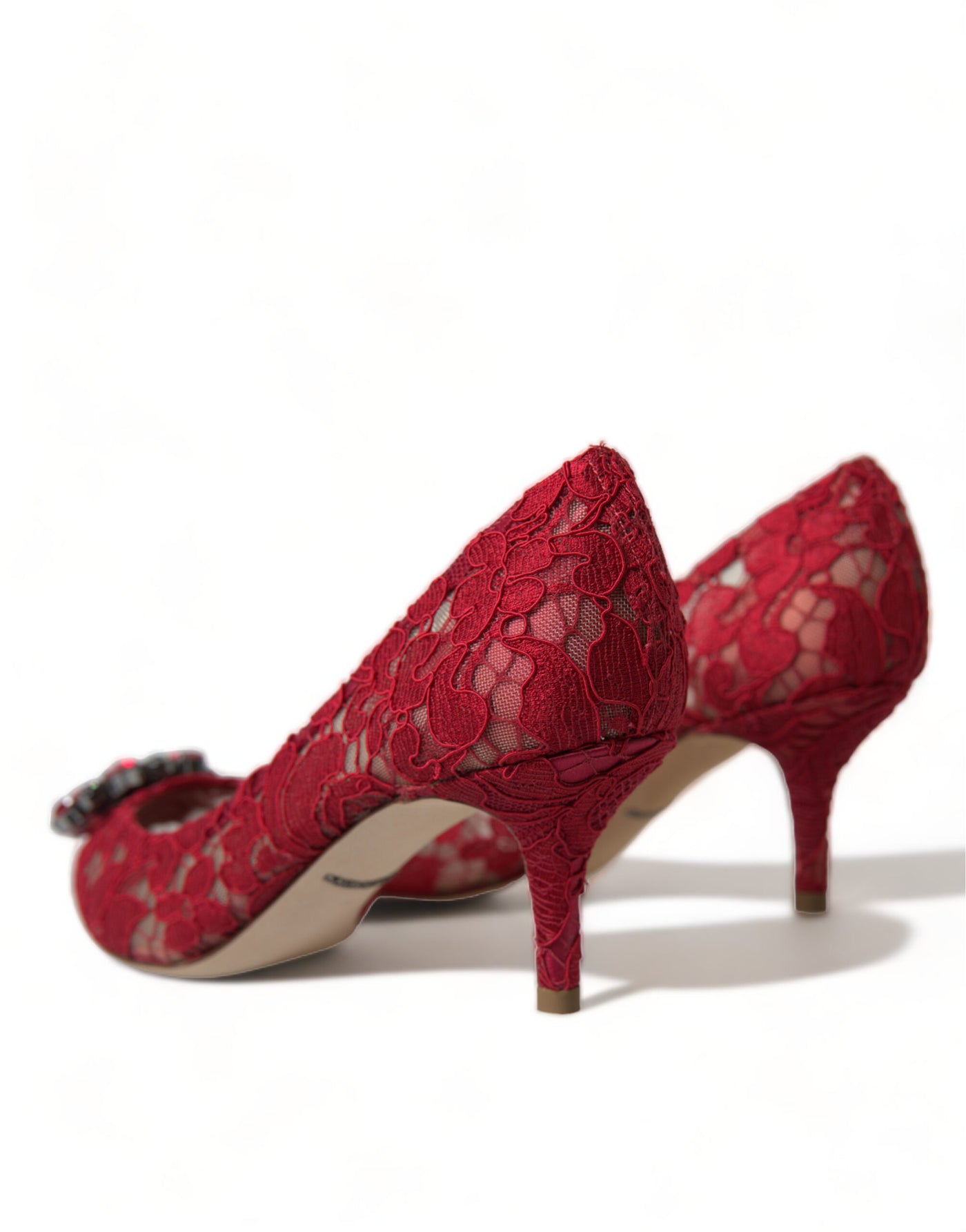 Dolce & Gabbana Rot Taormina Spitze Kristall Heels Pumps Schuhe