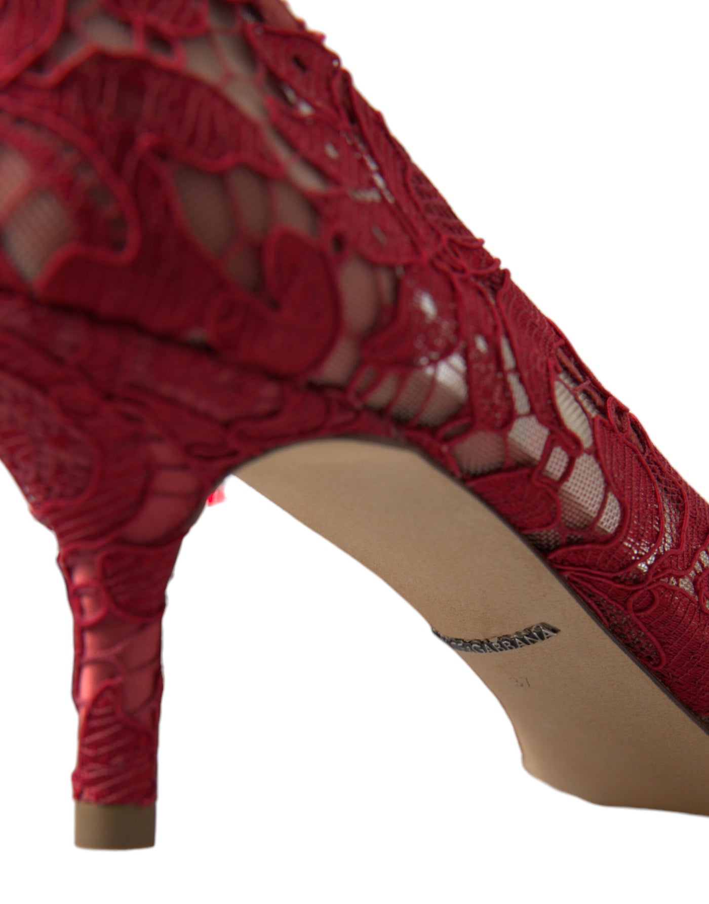 Dolce & Gabbana Rot Taormina Spitze Kristall Heels Pumps Schuhe