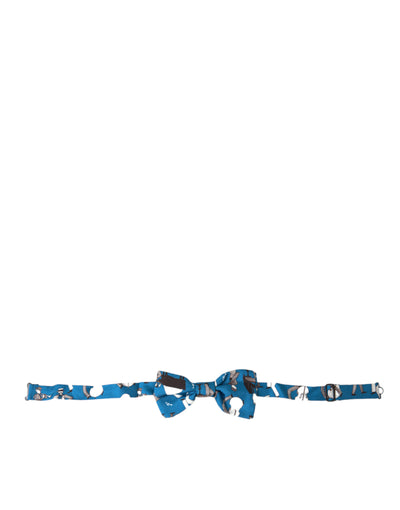 Dolce & Gabbana Blaue Jazz Club Seidenfliege mit verstellbarem Ausschnitt Papillon Fliege
