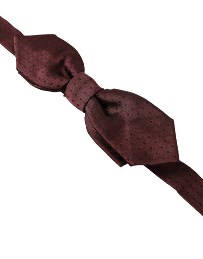 Dolce & Gabbana Rote bordeauxfarbene, schmale, verstellbare Papillon-Fliege im Nacken