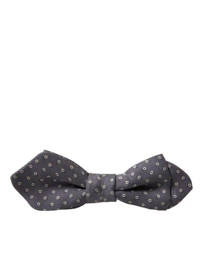 Dolce & Gabbana Graue Polka Dots Seidenfliege mit verstellbarem Halsausschnitt Papillon