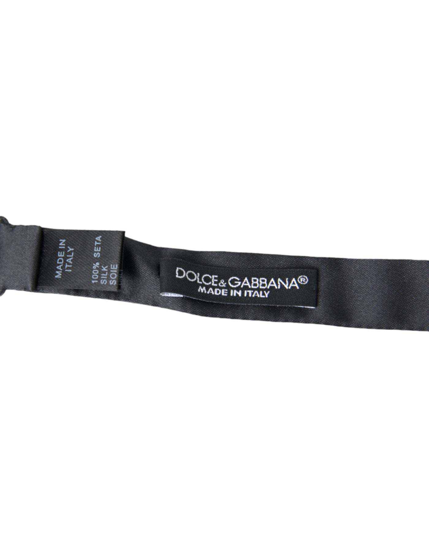 Dolce & Gabbana Dunkelgraue Seide Verstellbare Hals Männer Papillon Fliege