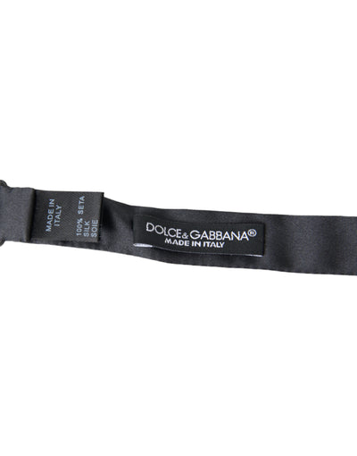 Dolce & Gabbana Dunkelgraue Seide Verstellbare Hals Männer Papillon Fliege