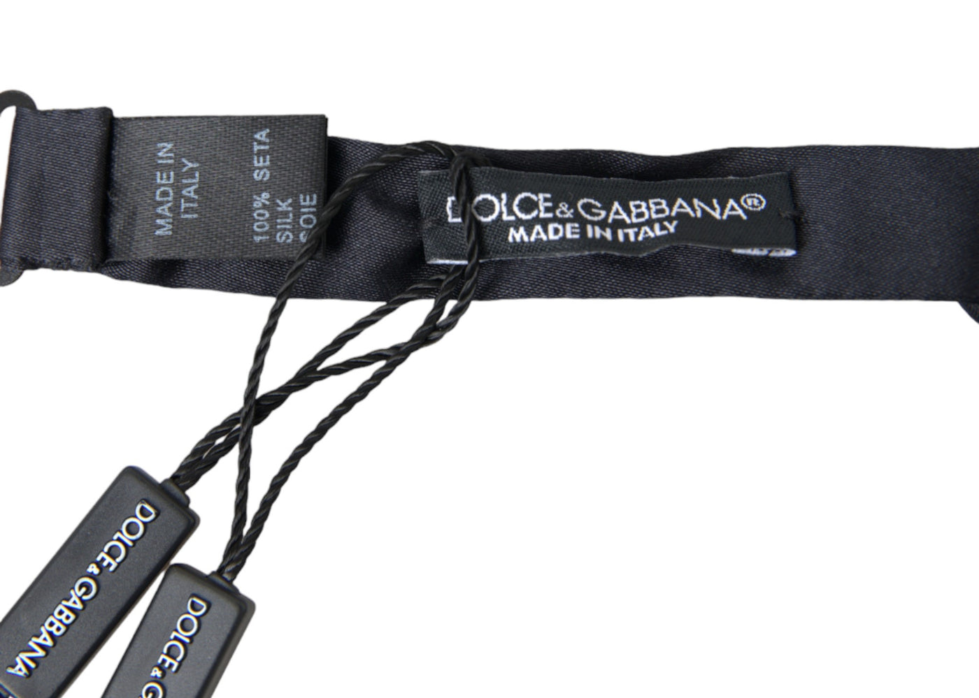 Dolce & Gabbana Dunkelblaue Seidensatin verstellbare Hals Männer Papillon Fliege