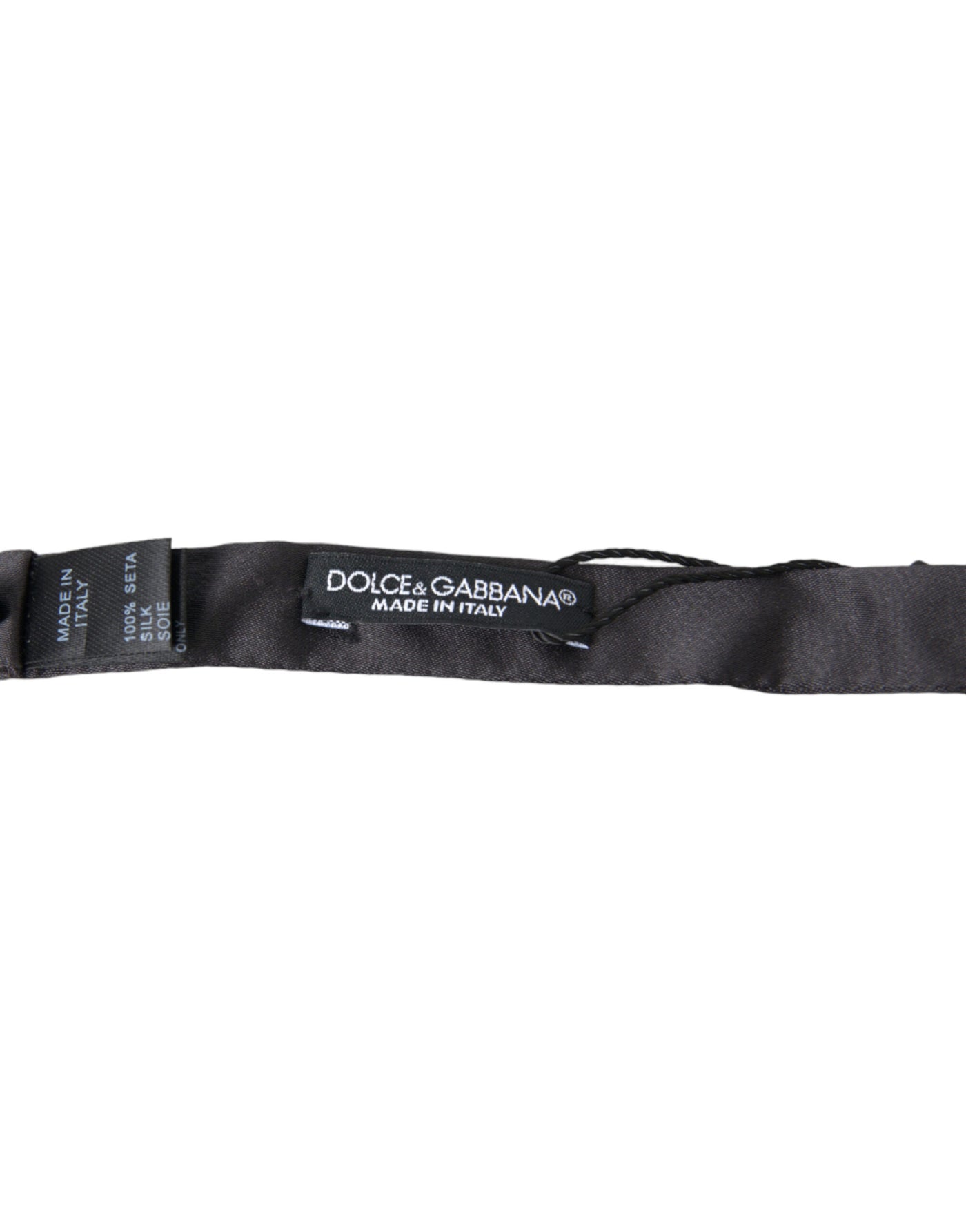 Dolce & Gabbana Dunkelgraue Seide Verstellbare Hals Männer Papillon Fliege