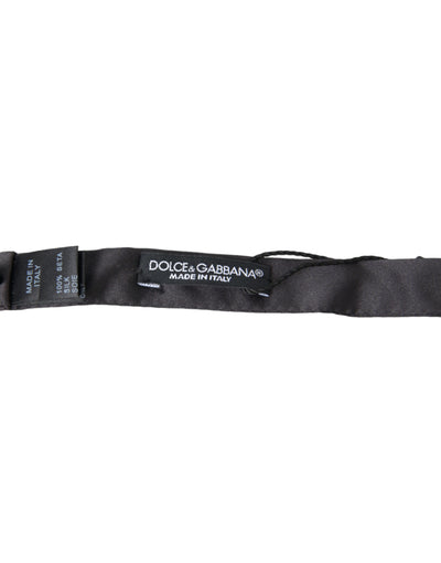 Dolce & Gabbana Dunkelgraue Seide Verstellbare Hals Männer Papillon Fliege