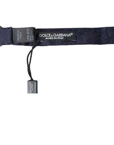 Dolce & Gabbana Blau Seide Verstellbare Hals Männer Papillon Fliege