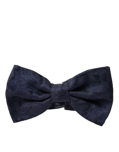 Dolce & Gabbana Blau Seide Verstellbare Hals Männer Papillon Fliege