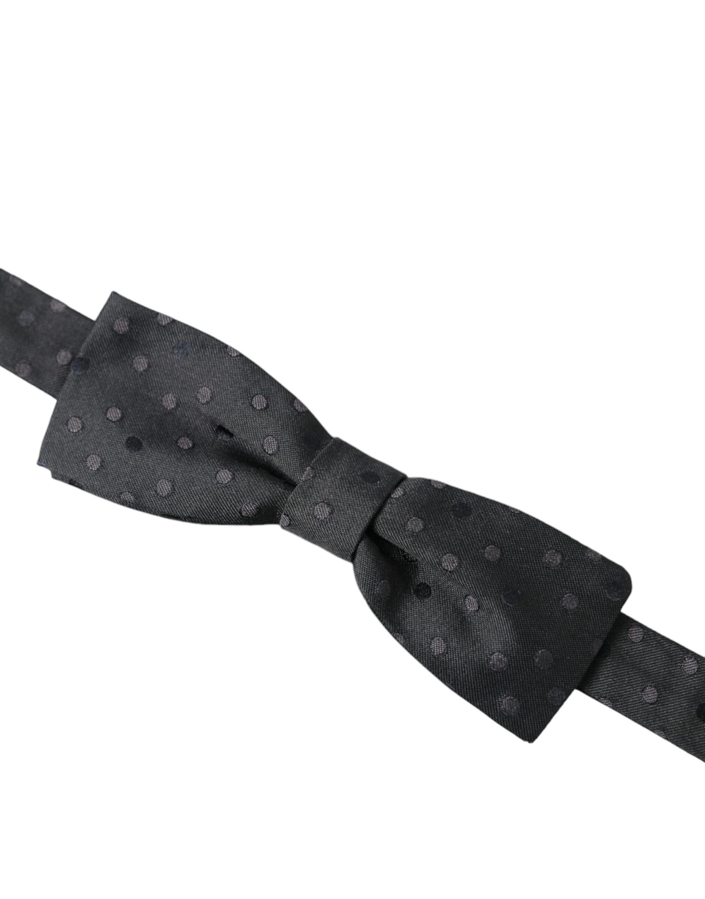 Dolce & Gabbana Graue Polka Dot Seide Verstellbare Hals Männer Papillon Fliege