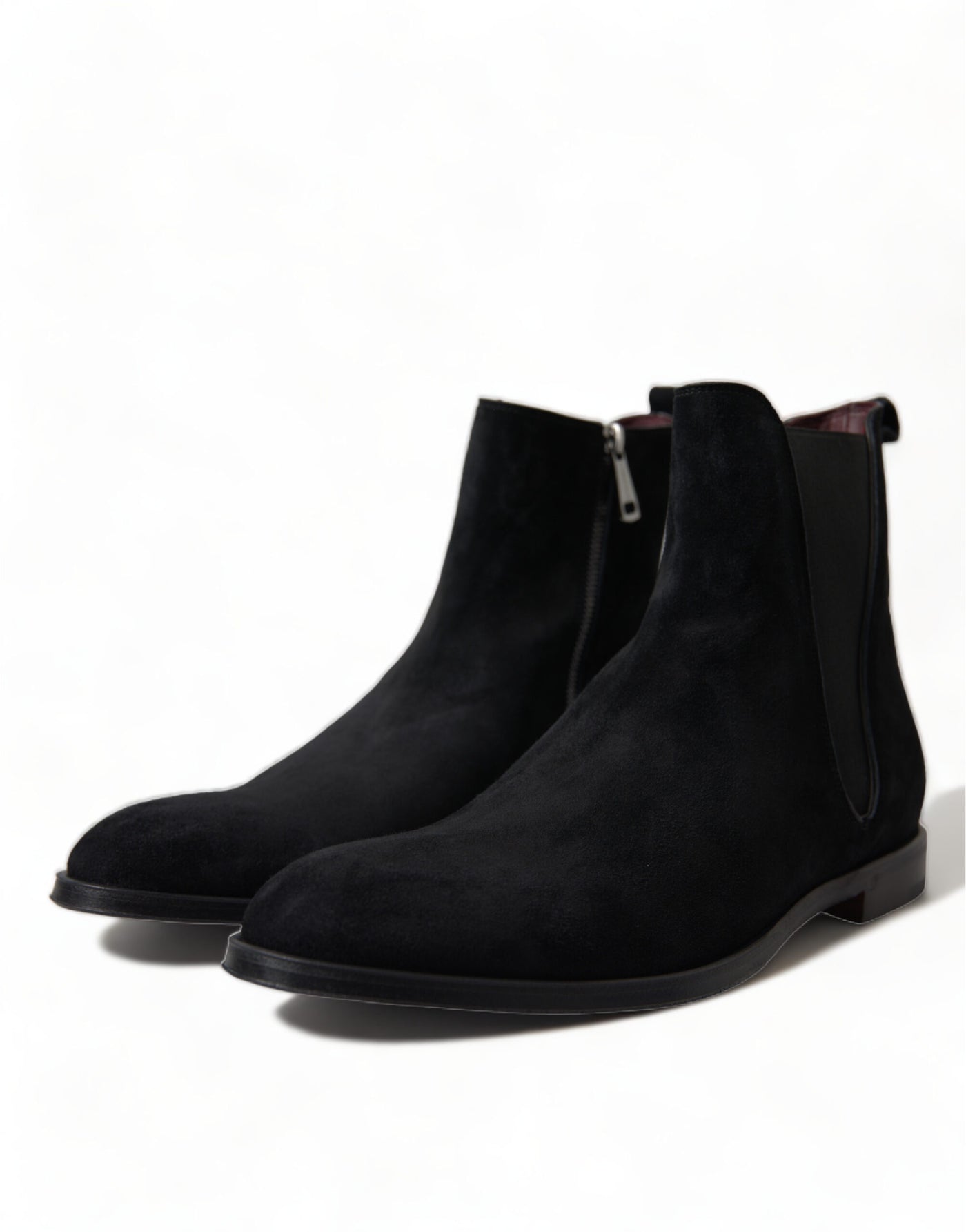 Dolce & Gabbana Schwarz Wildleder Leder Mid Calf Männer Stiefel Schuhe