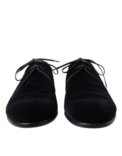 Dolce & Gabbana Schwarze Samtschnürer für formelle Derby-Schuhe