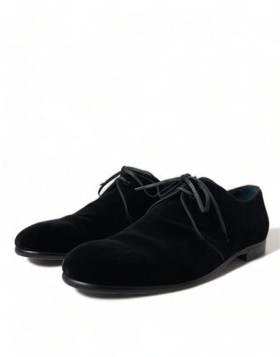 Dolce & Gabbana Schwarze Samtschnürer für formelle Derby-Schuhe