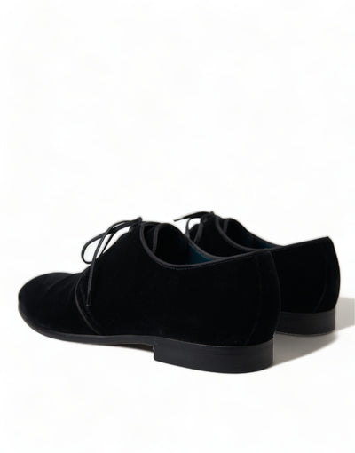 Dolce & Gabbana Schwarze Samtschnürer für formelle Derby-Schuhe