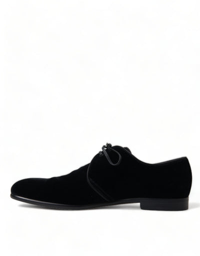 Dolce & Gabbana Schwarze Samtschnürer für formelle Derby-Schuhe