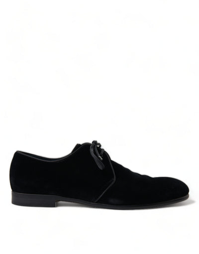 Dolce & Gabbana Schwarze Samtschnürer für formelle Derby-Schuhe