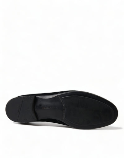 Dolce & Gabbana Schwarze Samtschnürer für formelle Derby-Schuhe
