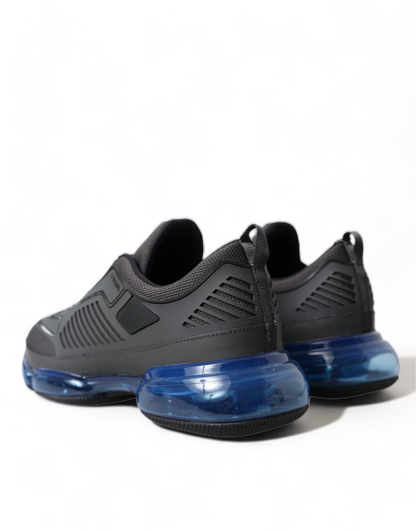 Prada Schwarz Blau Rubber Knit Slip On Low Top Sneakers Schuhe