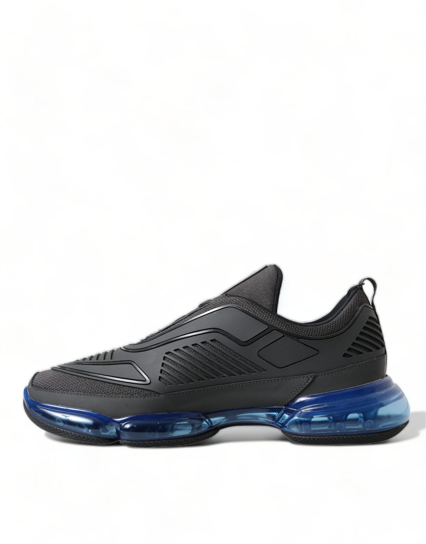 Prada Schwarz Blau Rubber Knit Slip On Low Top Sneakers Schuhe