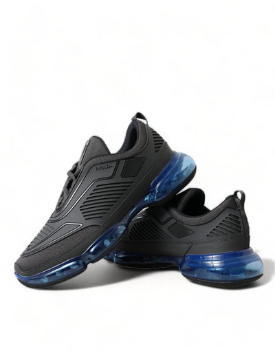 Prada Schwarz Blau Rubber Knit Slip On Low Top Sneakers Schuhe