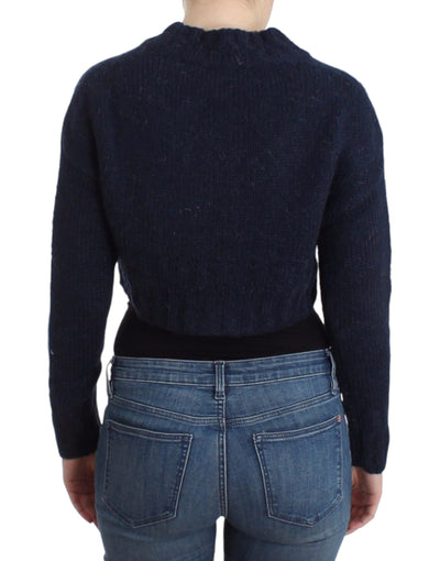 John Galliano Blaue Kurzstrickjacke