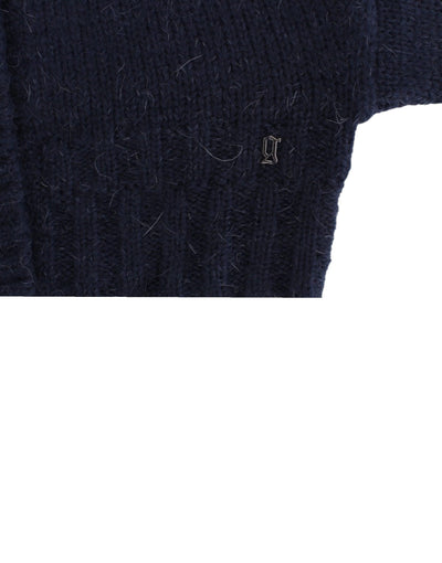 John Galliano Blaue Kurzstrickjacke