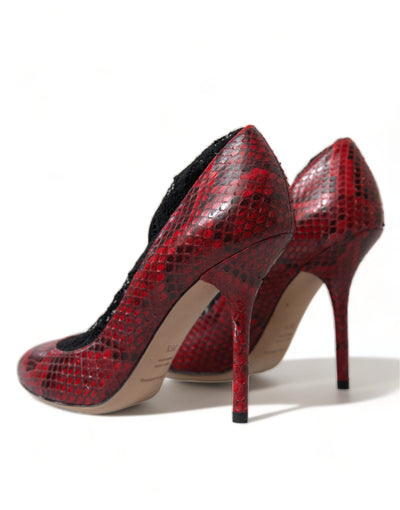 Dolce & Gabbana Rote Ayers Leder Schnürsocken Pumps Schuhe