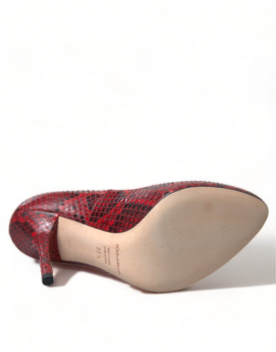 Dolce & Gabbana Rote Ayers Leder Schnürsocken Pumps Schuhe
