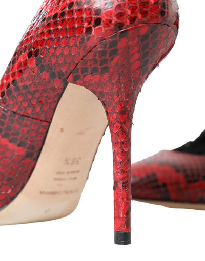 Dolce & Gabbana Rote Ayers Leder Schnürsocken Pumps Schuhe