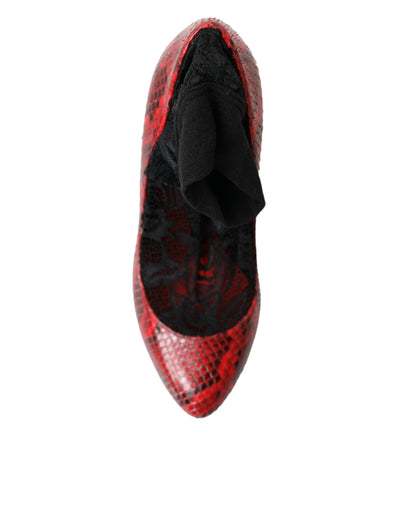 Dolce & Gabbana Rote Ayers Leder Schnürsocken Pumps Schuhe