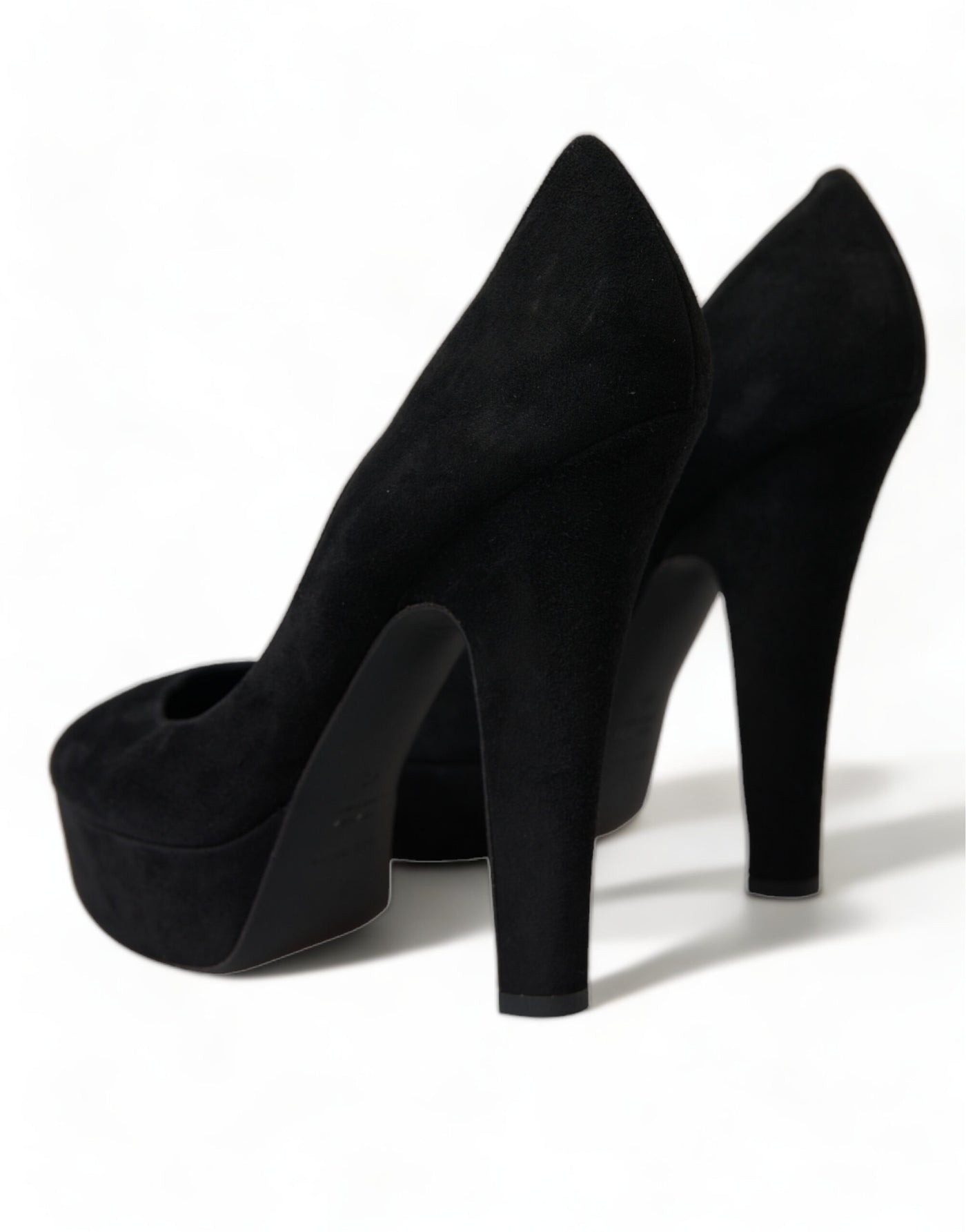 Dolce & Gabbana Schwarz Wildleder Leder Plateauabsatz Pumps Schuhe