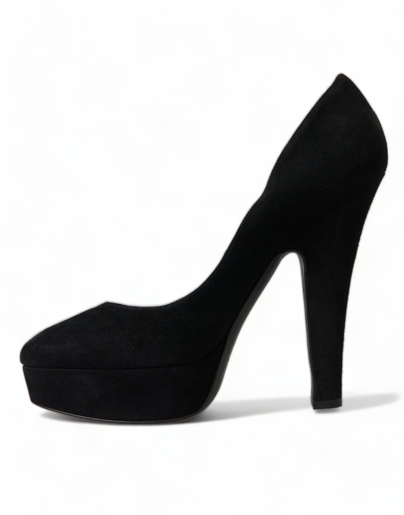 Dolce & Gabbana Schwarz Wildleder Leder Plateauabsatz Pumps Schuhe