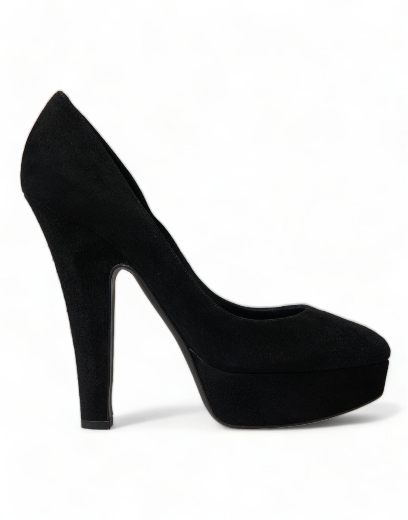 Dolce & Gabbana Schwarz Wildleder Leder Plateauabsatz Pumps Schuhe