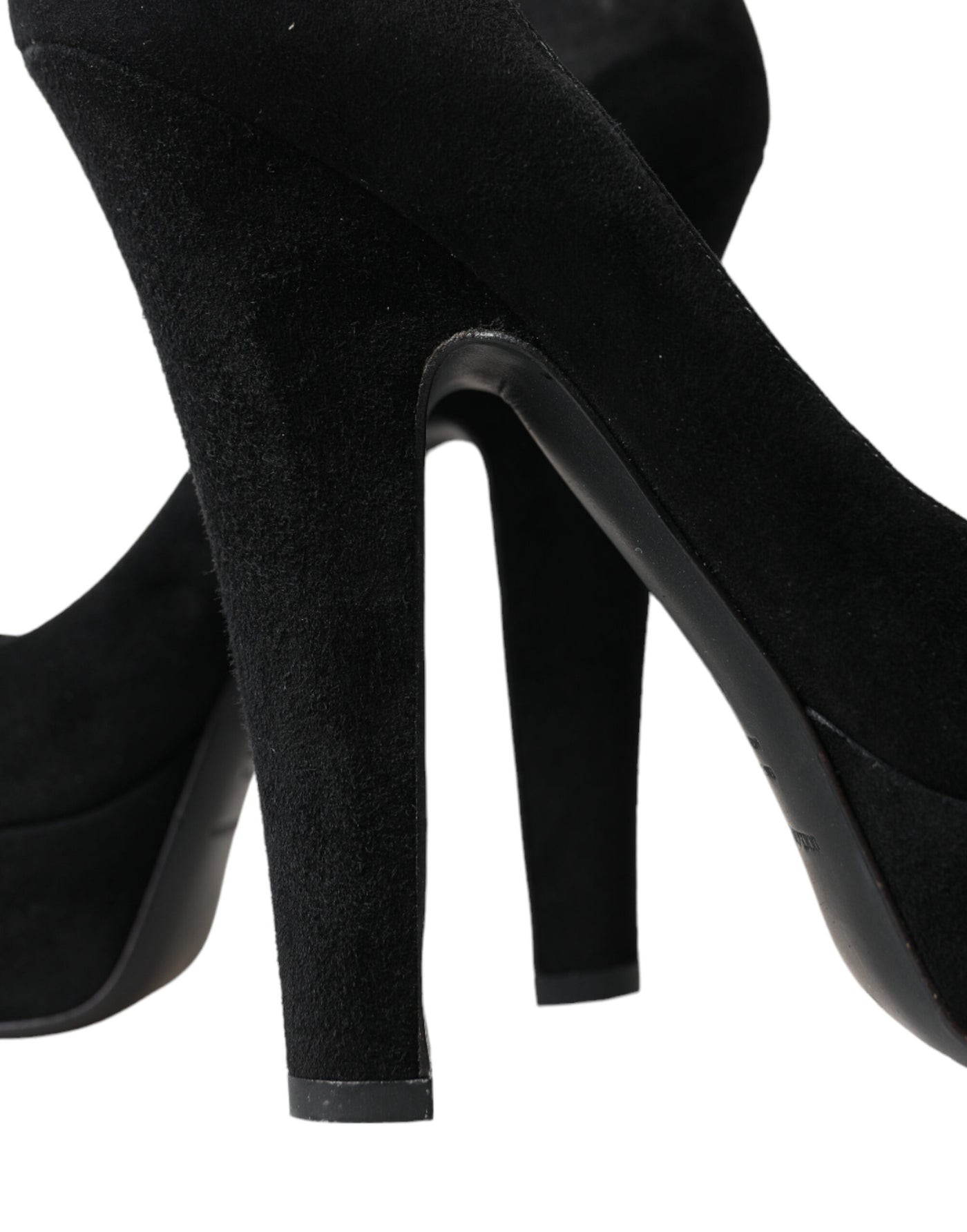 Dolce & Gabbana Schwarz Wildleder Leder Plateauabsatz Pumps Schuhe