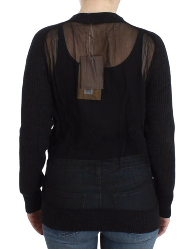 John Galliano Schwarze Wollstrickjacke
