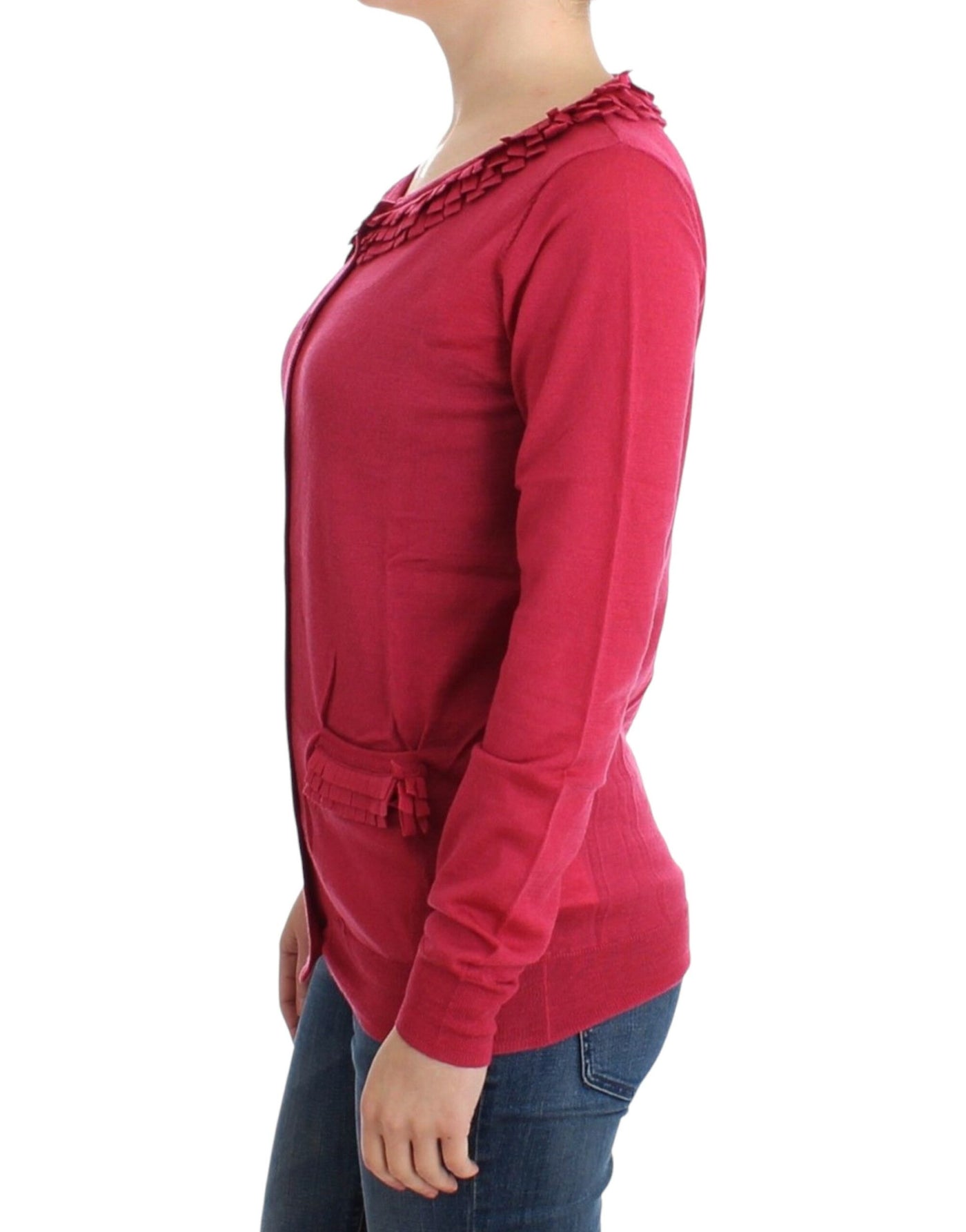 John Galliano Rosa Wollstrickjacke