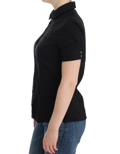 John Galliano Schwarzes Baumwollshirt-Top
