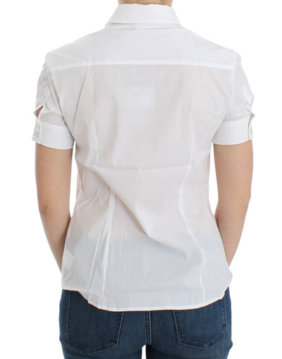 John Galliano Weißes Baumwollshirt Top
