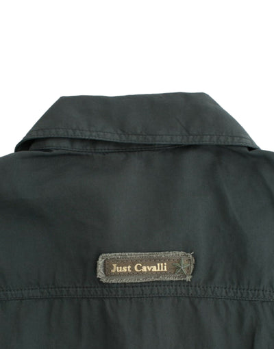 Cavalli Graues Hemd mit Knopfleiste