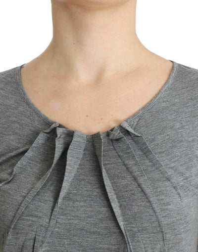 Cavalli Graues 3/4-Ärmel-Pullover-Top